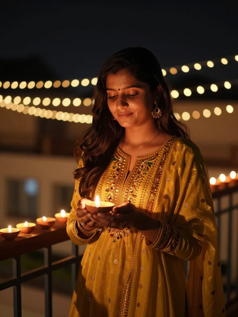 Diwali Diya Glow AI photo edit example